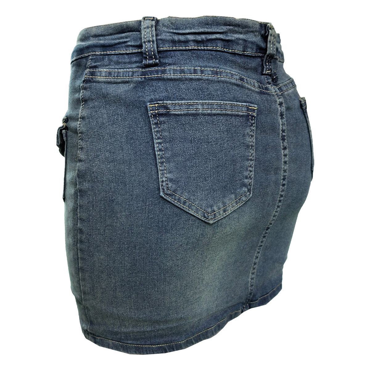 Washed Pocket Slim Women Denim Skirt 7