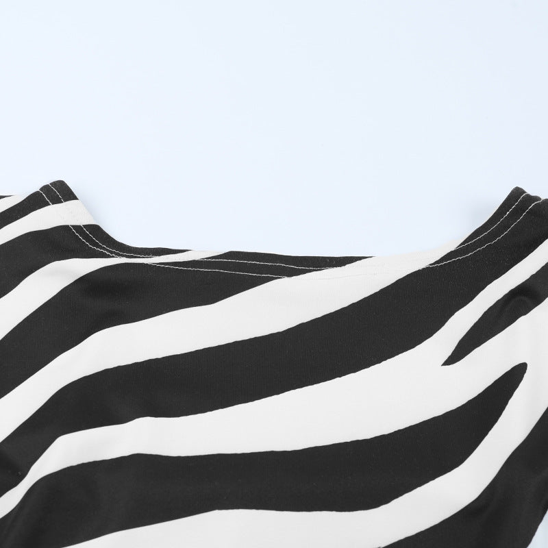 Women Sexy Backless Animal Print Long-Sleeved Bodycon Dress 14