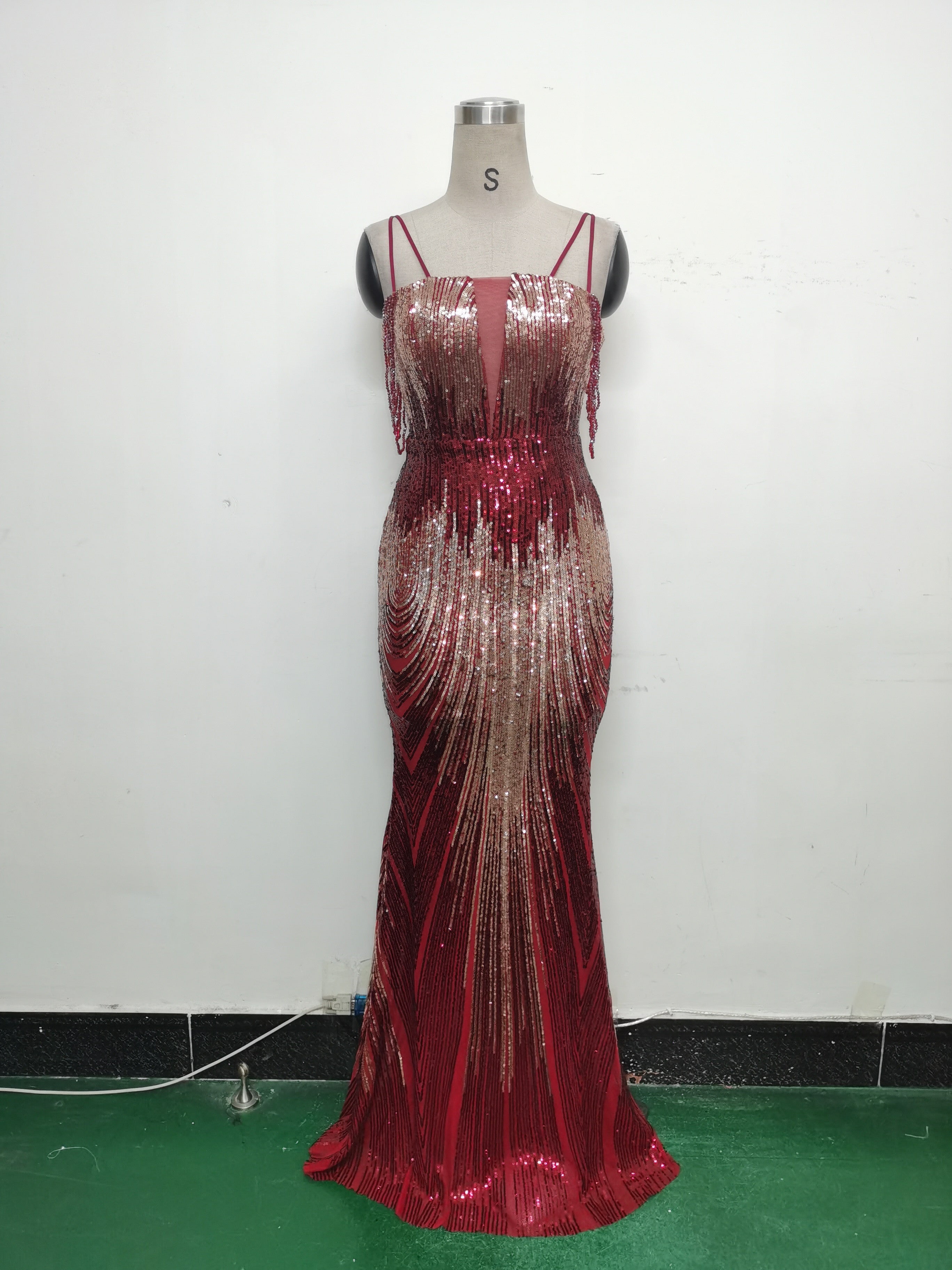 Women Flower Sequin Beaded Formal Party Evening Dress 17