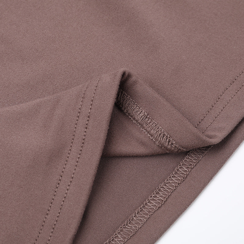 Women Spring Slash Shoulder Lace-Up Crop Top and Two Piece Set 16