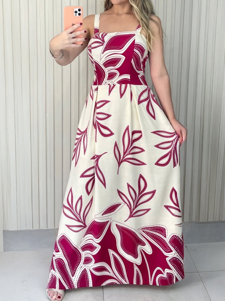 Women Holidays Printed Casual Sleeveless Dress 3