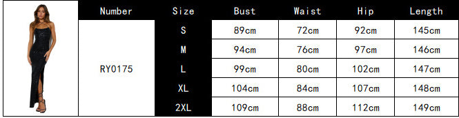 Summer sequined sleeveless slit sequin evening dress 7