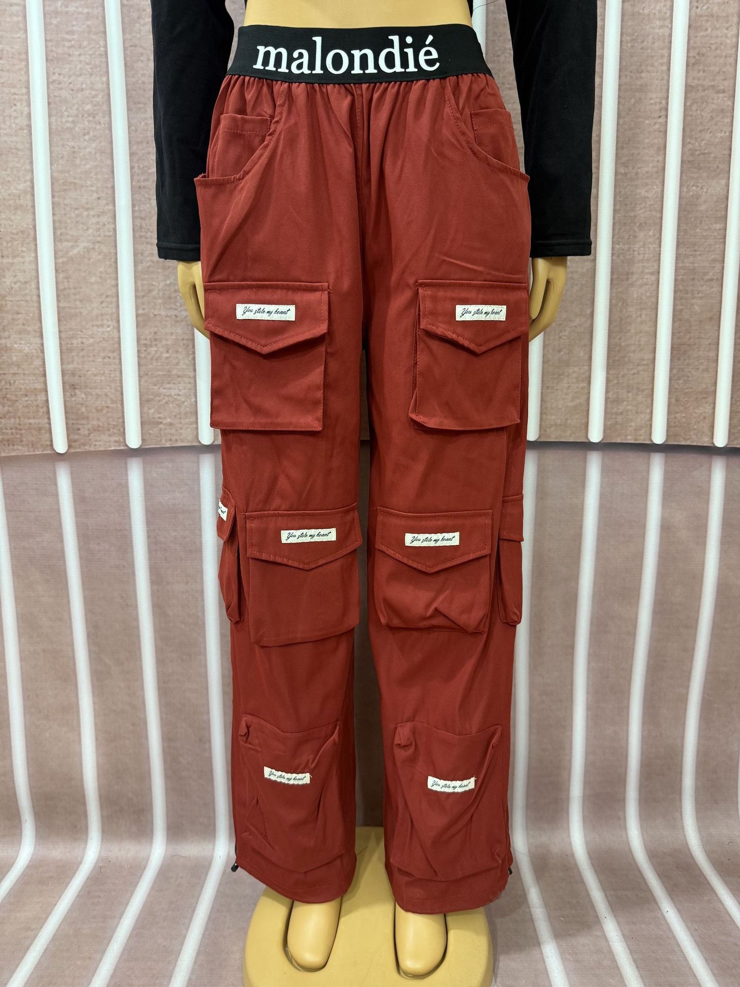 Women Casual Printed Long Sleeve T-Shirt and Cargo Pants Two-Piece Set 7