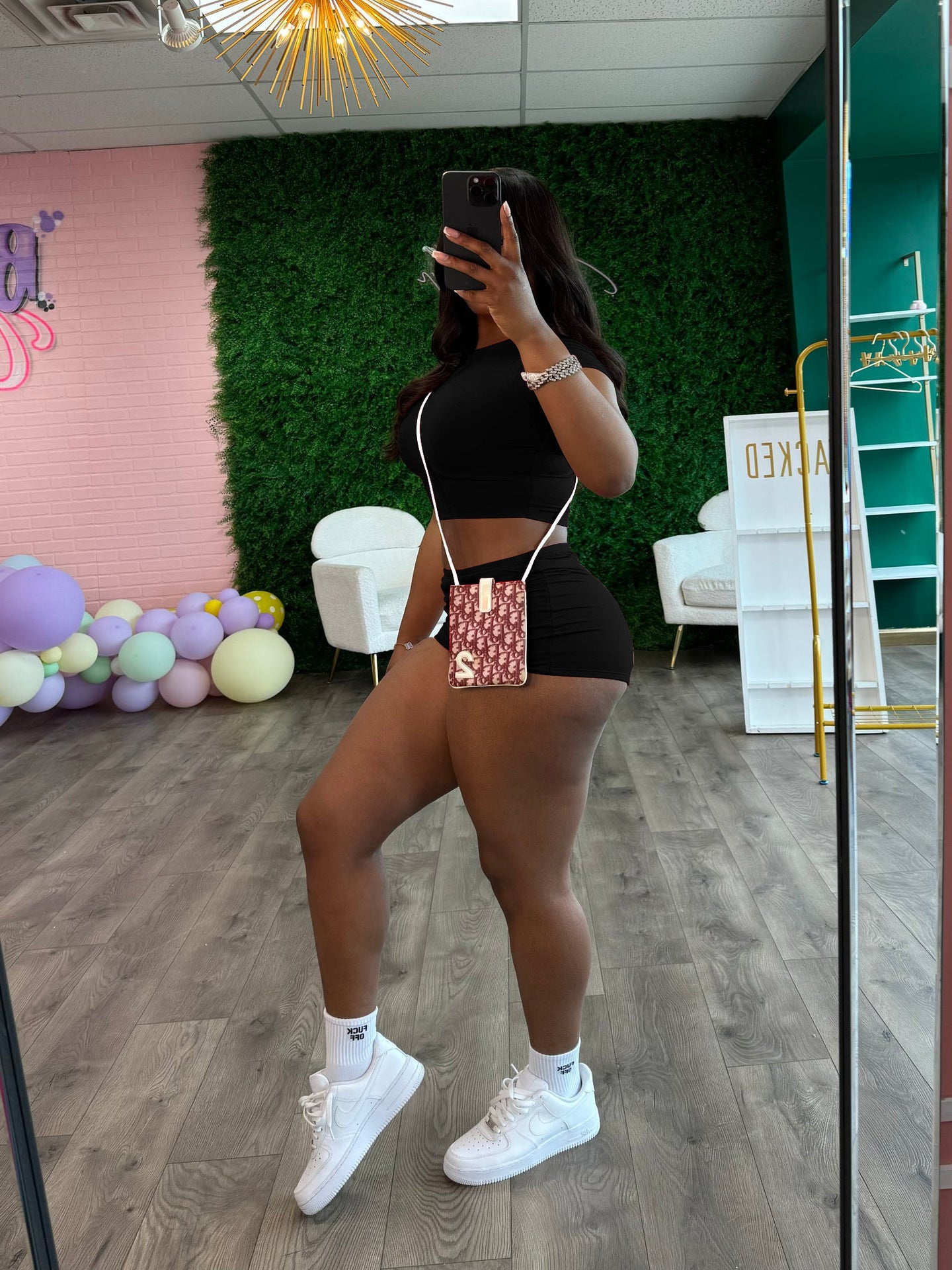 Summer Women's Solid Color Sport Tight Fitting Crop Top Shorts Two Piece Set 11