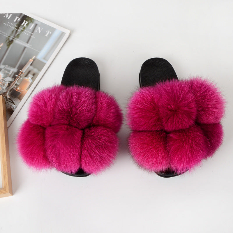 Women Multi-Color Furry Slippers 6
