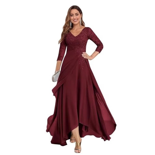 Long Slim Evening Dress Women's V-Neck Long Sleeve Prom Party Dress（Processing time need 3-6 days） 9