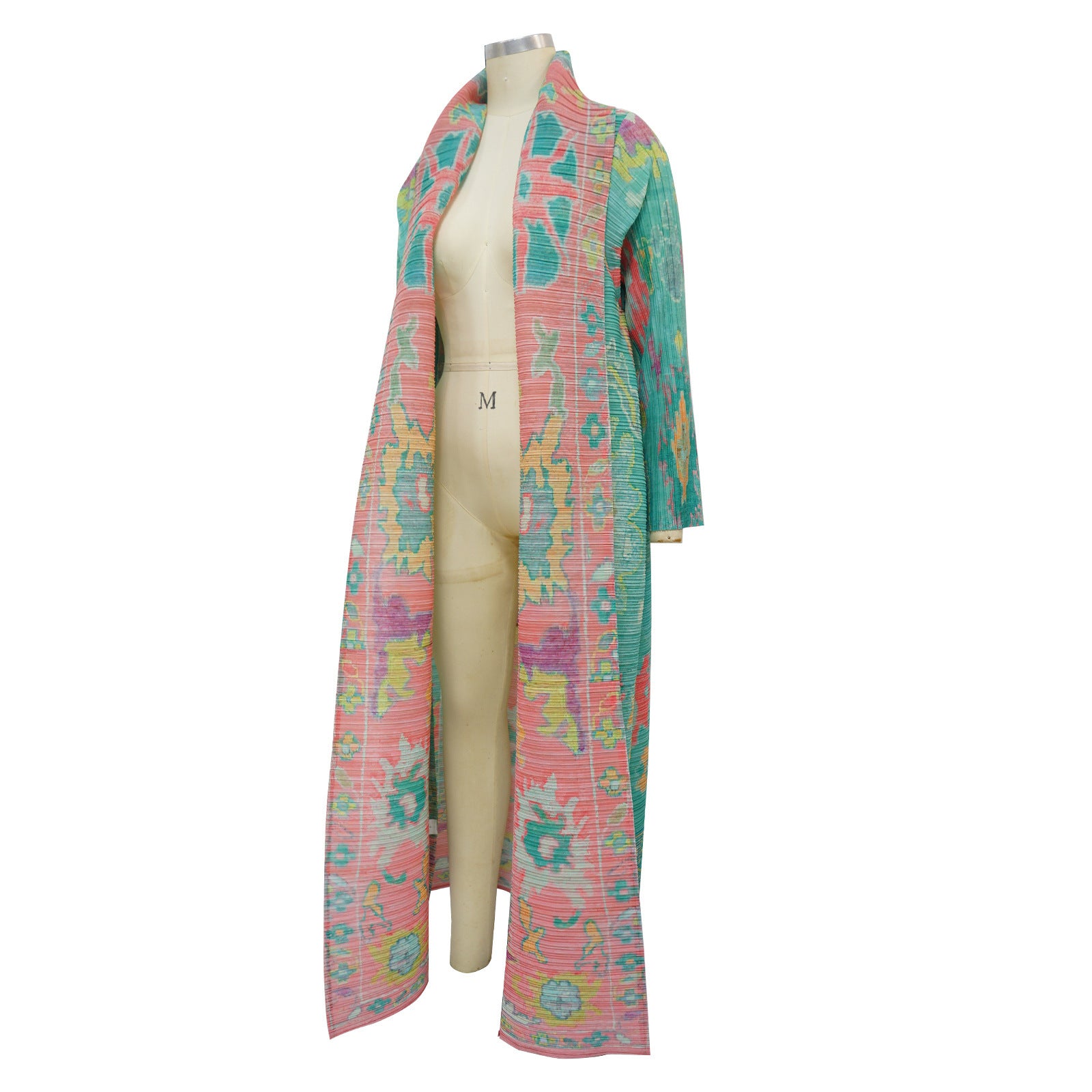 Pleated Printed Plus Size Long Jacket for Women 12