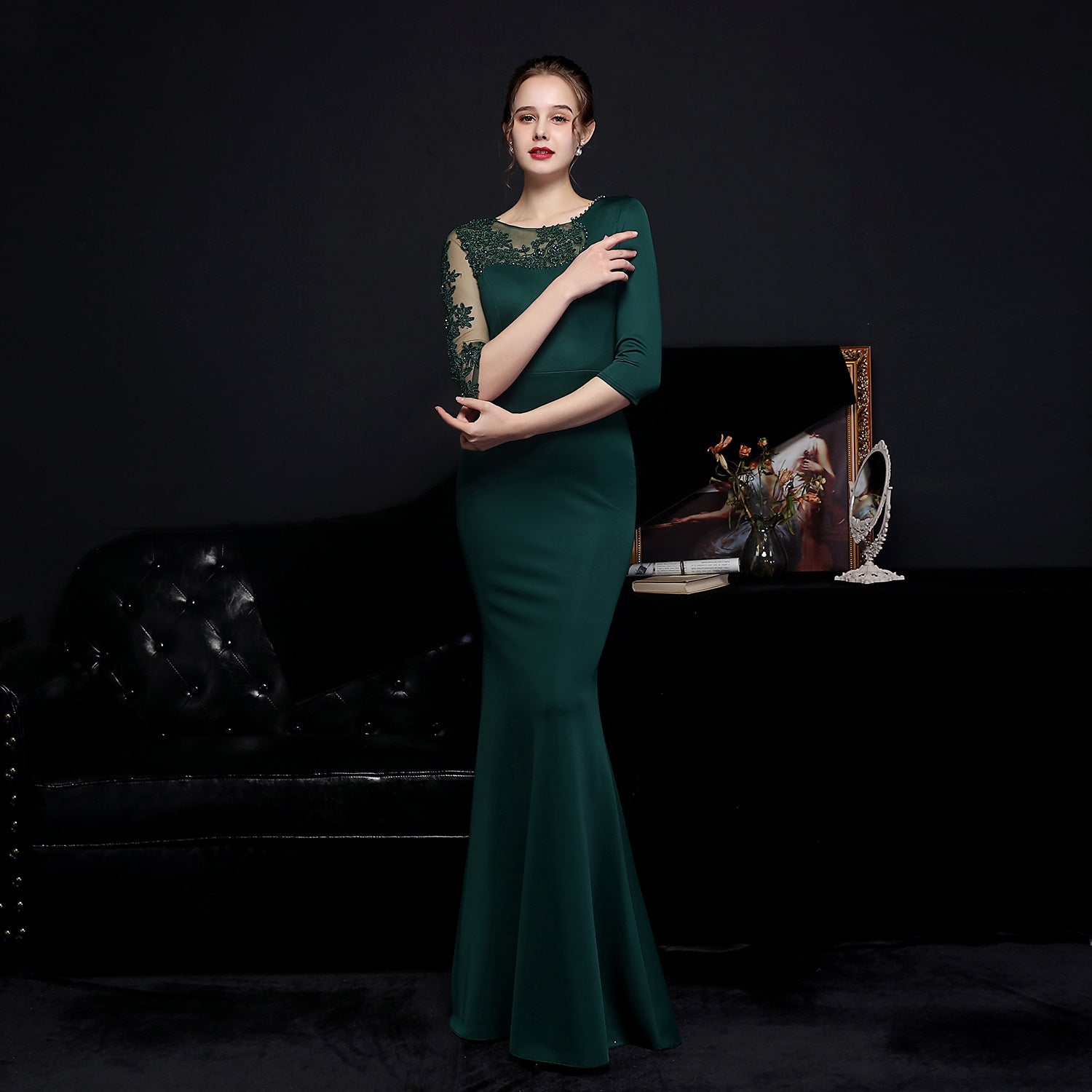 Summer Half Sleeve Mermaid Evening Dress 11