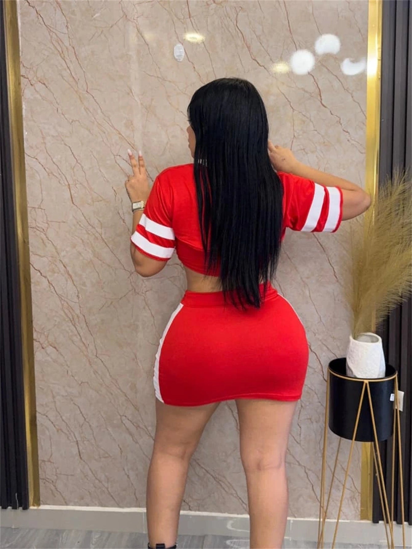 Spring Summer style women's clothing print Cape Strapless Crop top Bodycon short skirt set 3