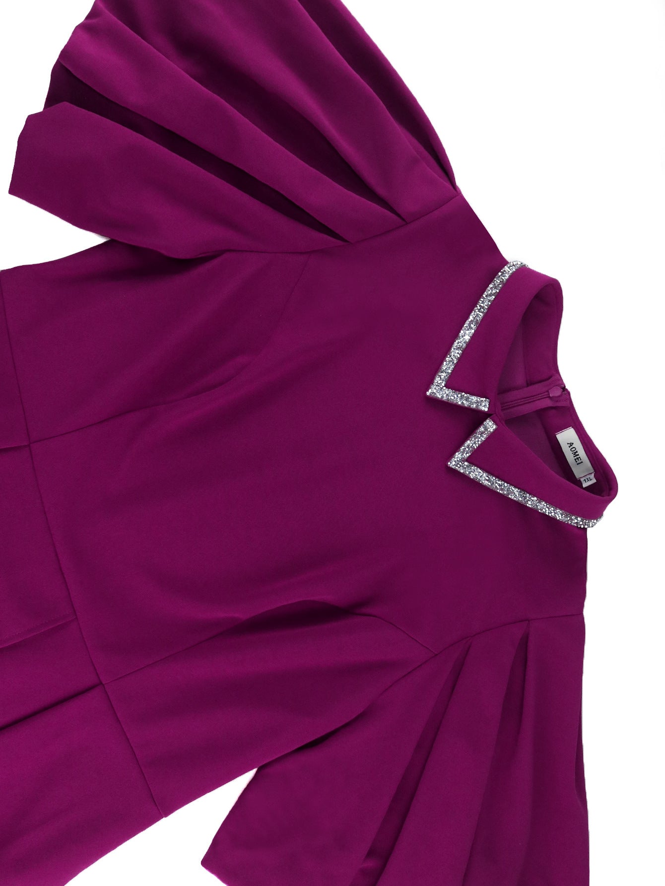 Plus Size African Women Party Elegant Fake Two-Piece Ruffle Bodycon Dress 7