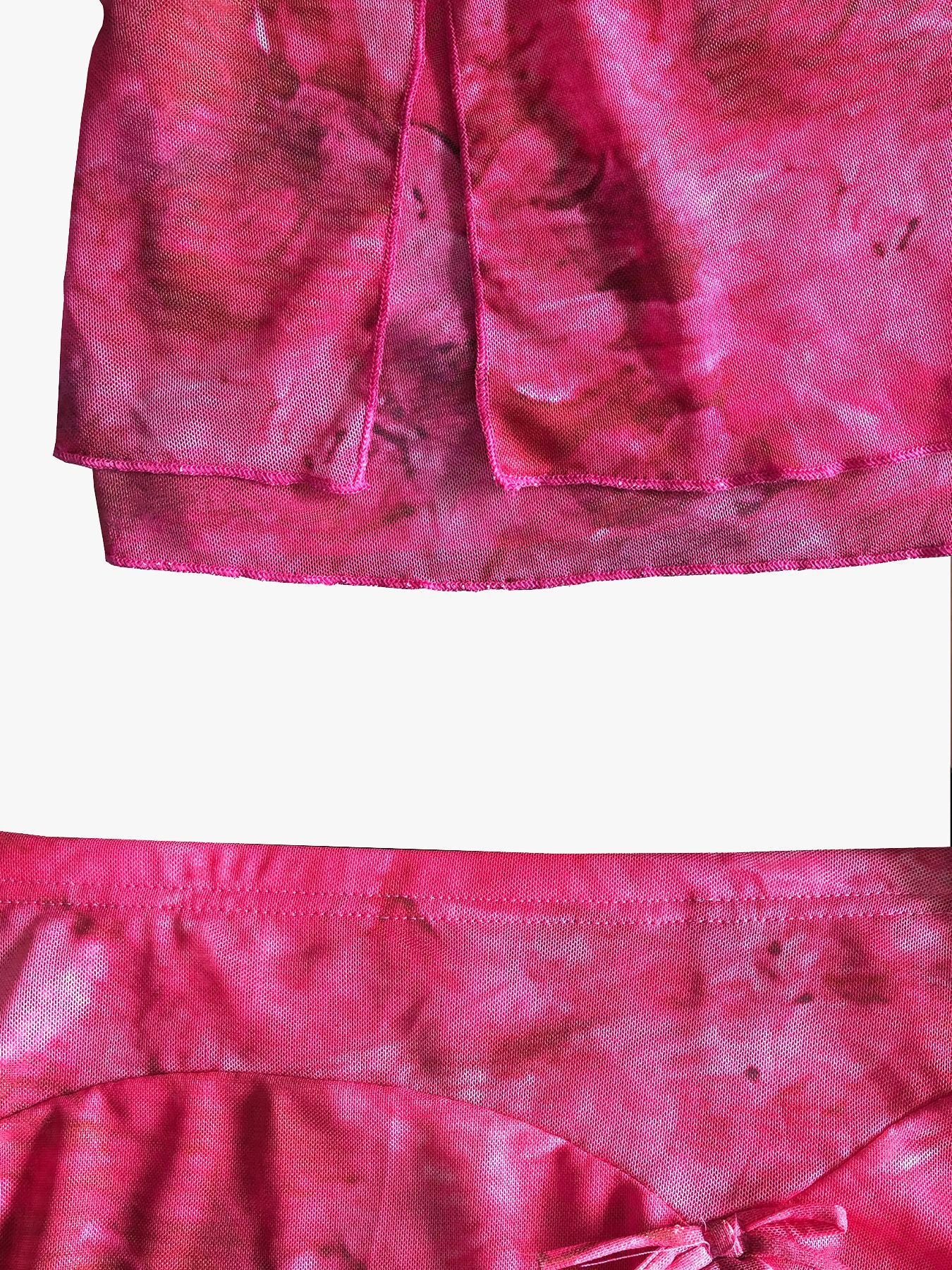 Women Two Mesh Sexy Camisole Top and Irregular Slit Skirt Two-Piece Set 18