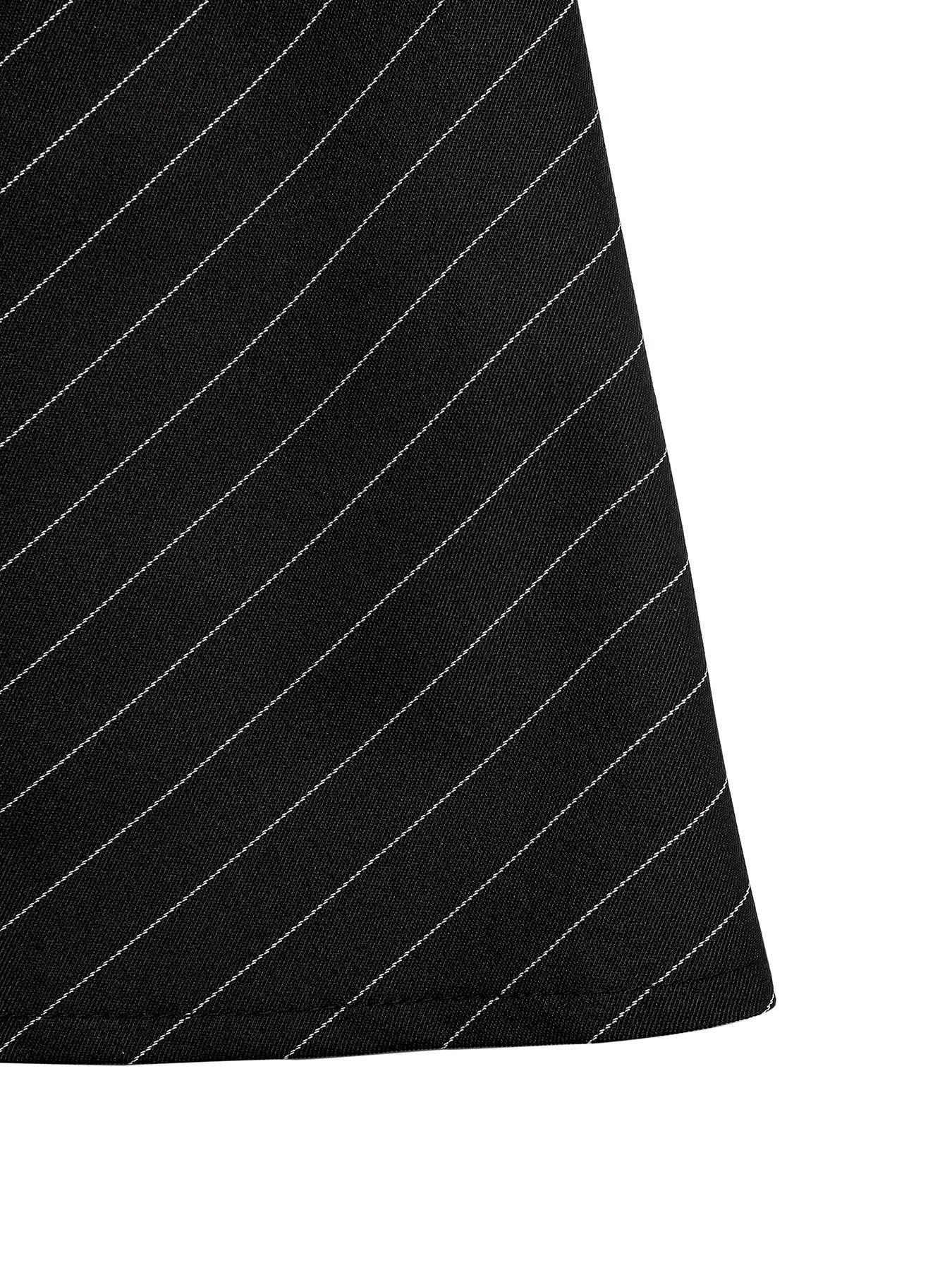 Elegant Contrast Patchwork Striped Long-Sleeve Autumn Dress 11