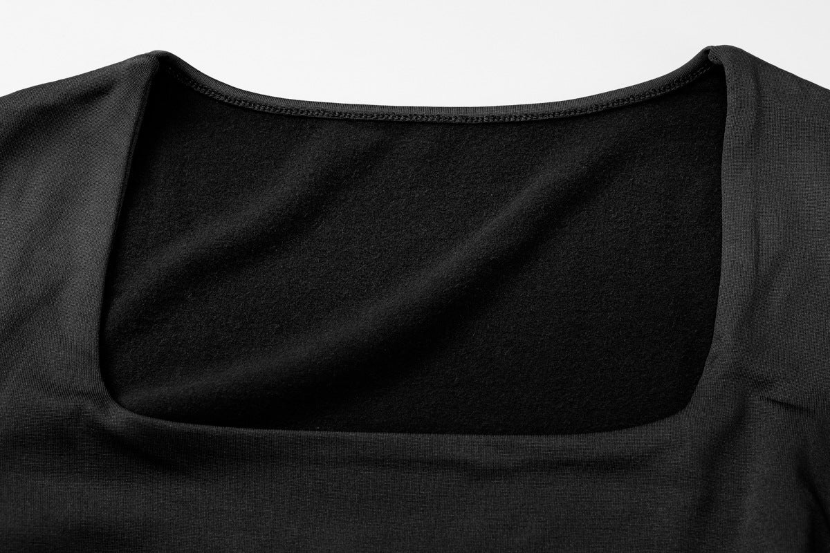 Winter Fashion Solid Color Long Sleeve Top Drawstring Pleated Bell Bottom Pants Women Two Piece Set 16