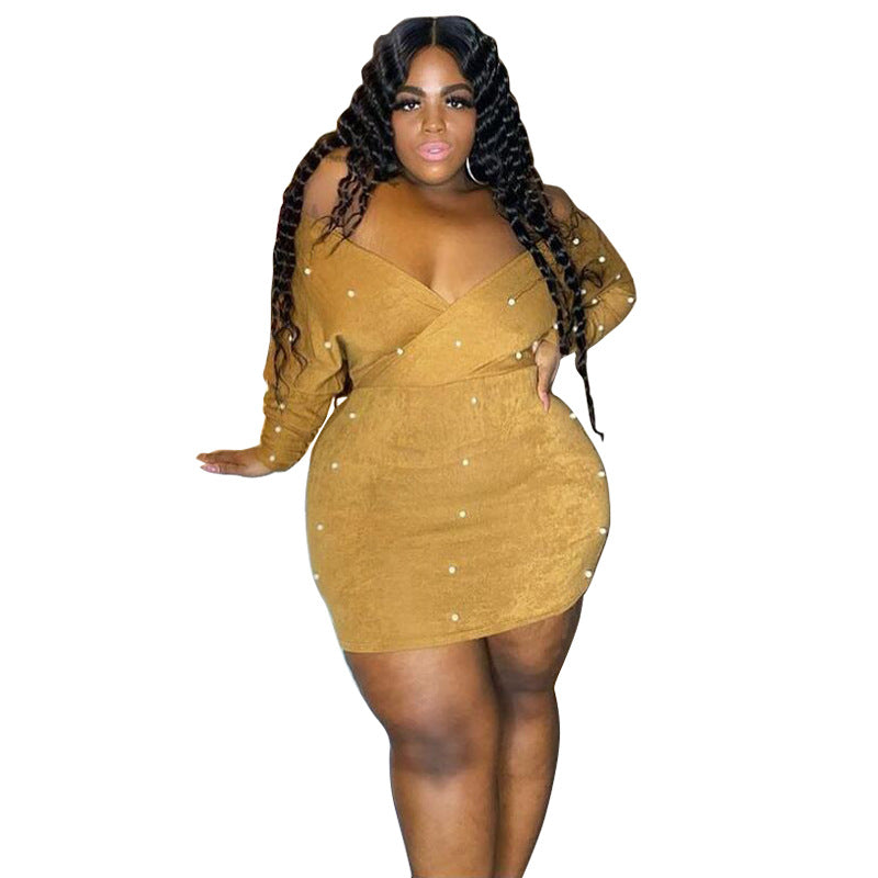 Women's Plus Size Chic Nightclub Slim Bodycon Dress 9