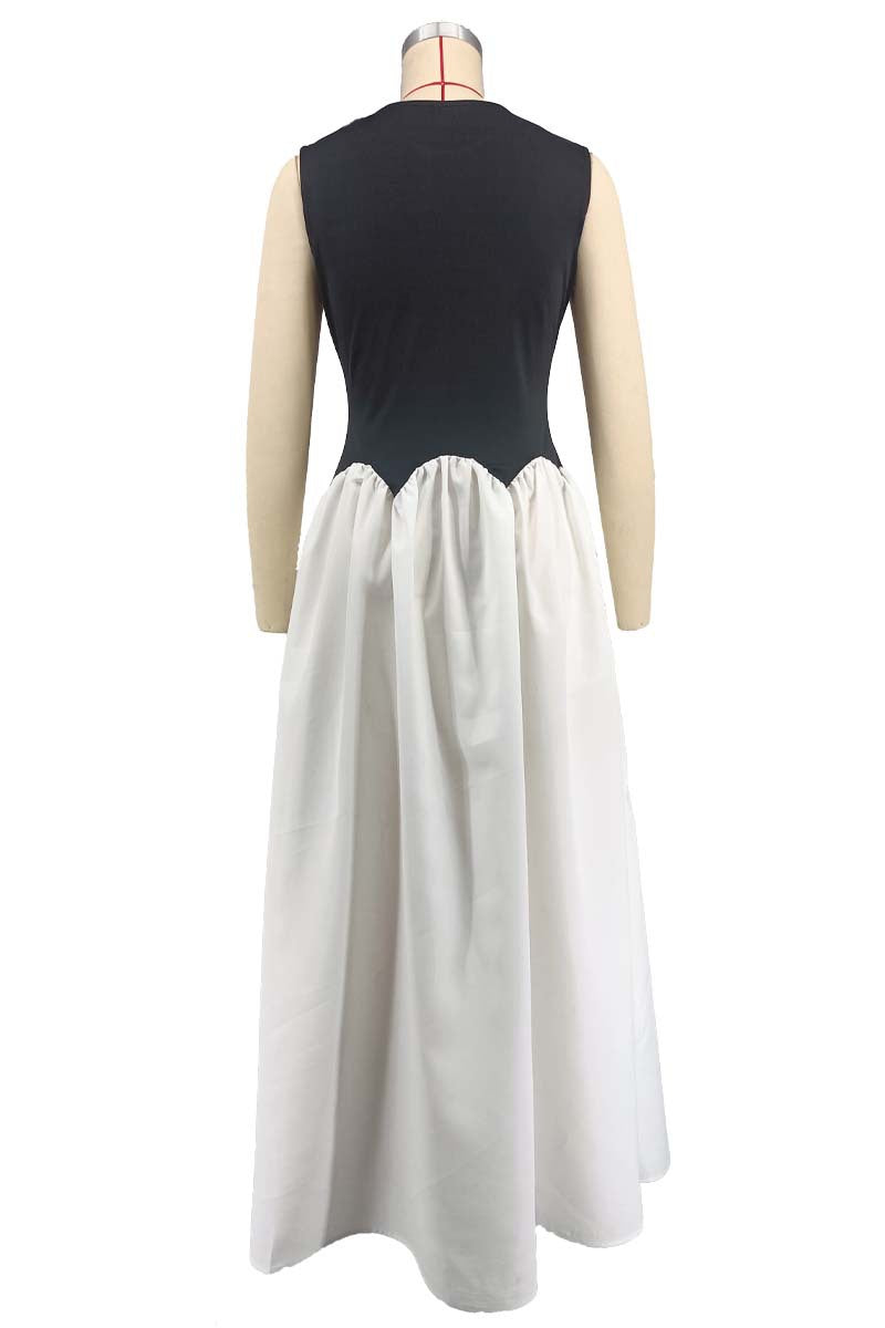 Womenƒ??s Spring Summer Fashion French Chic Colorblock Irregular Dress 8