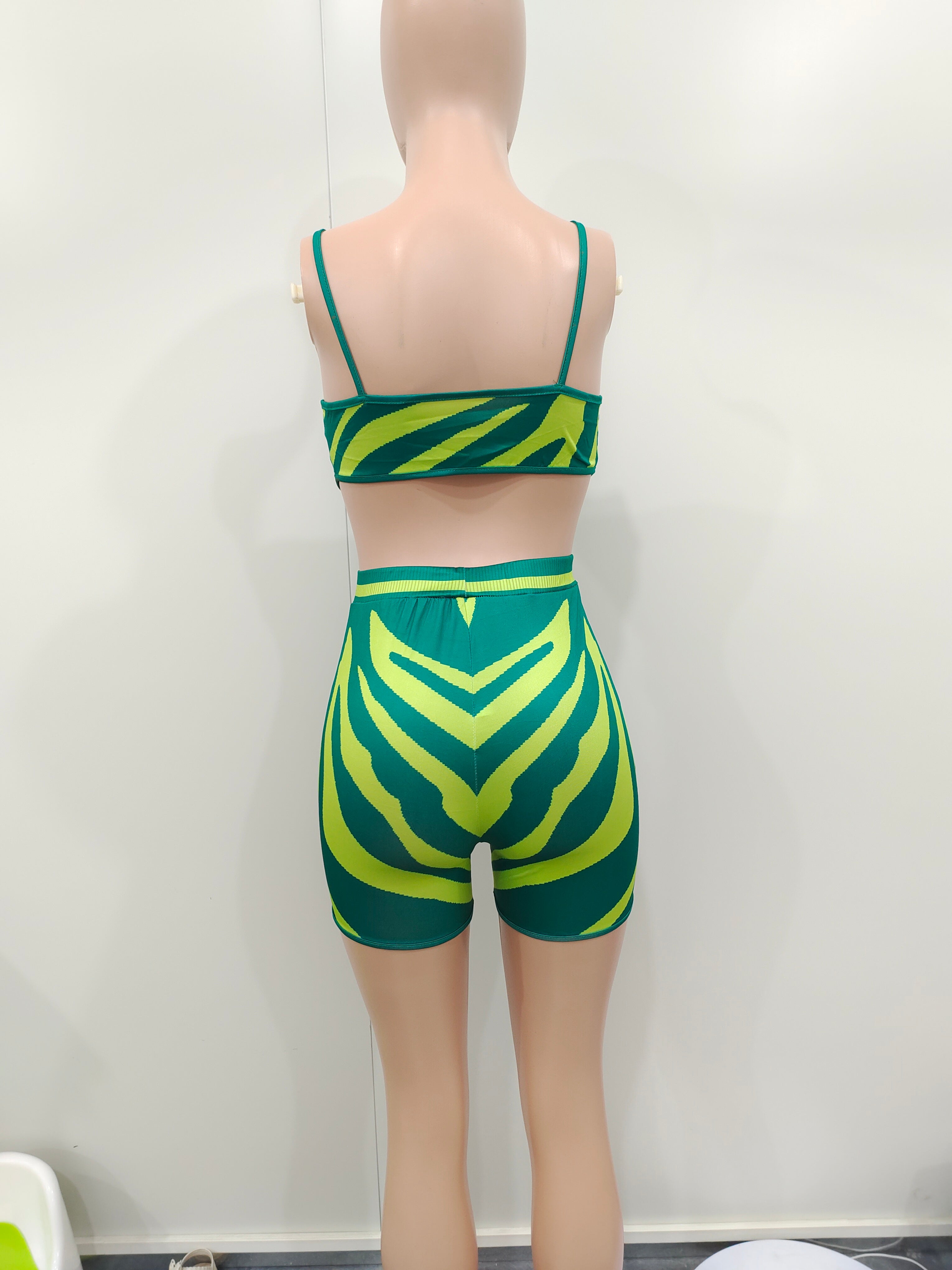 Sexy Women's Camisole Zebra Print Positioning Print 2-Piece Set 13