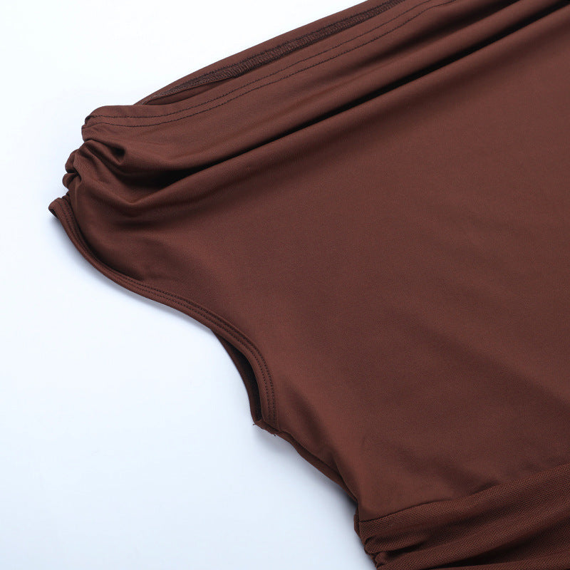 Off Shoulder Mesh Patchwork Cut-Out Women Slim-Fit Long Dress 11