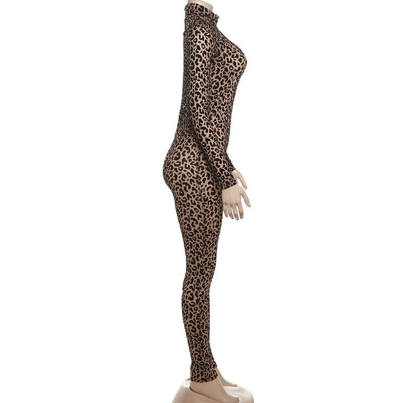 Summer Street Style Leopard Print High Waist Tight Fitting Slim Fit Jumpsuit 7