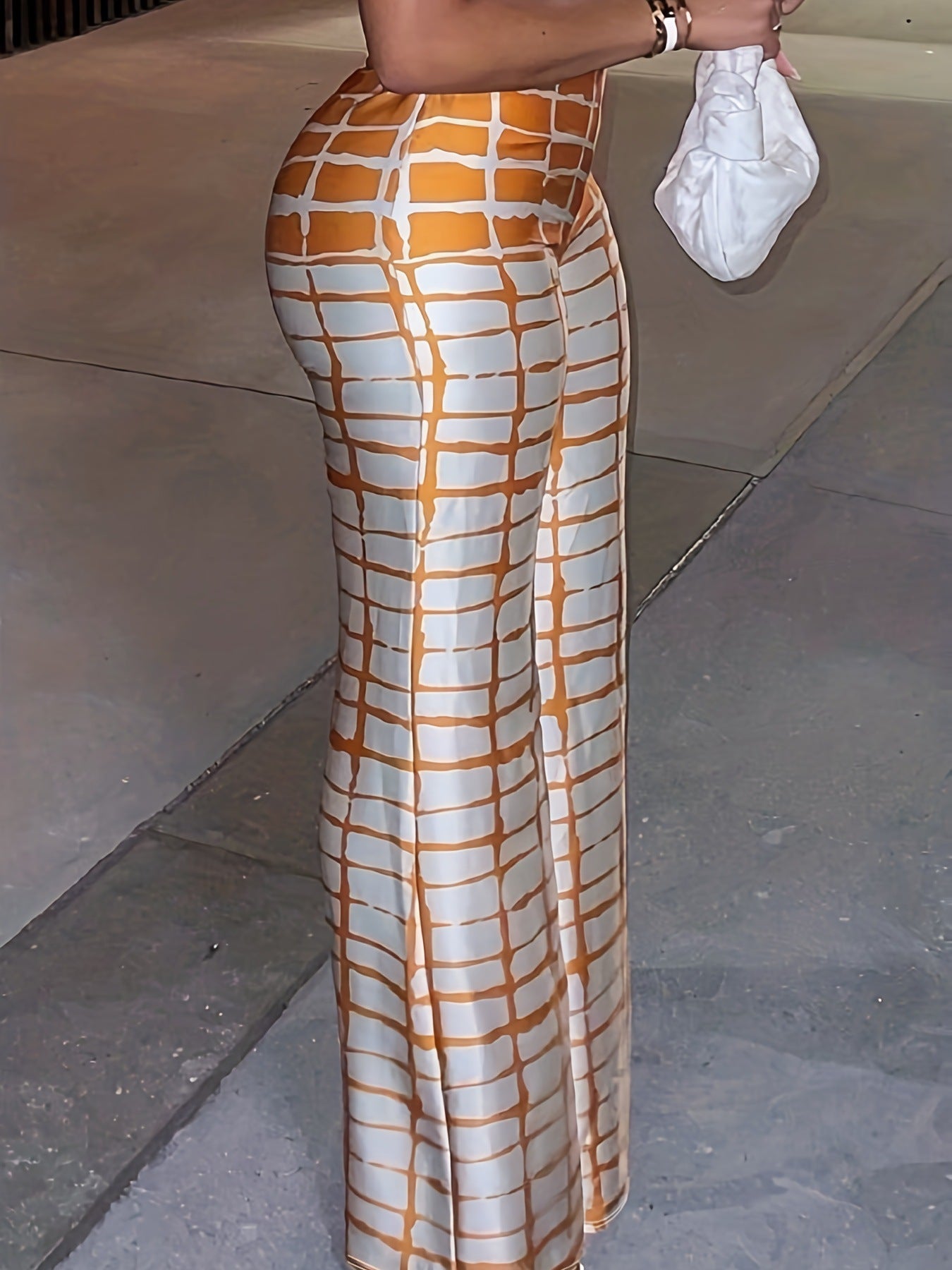 Classic Check Casual Plus Size Pants