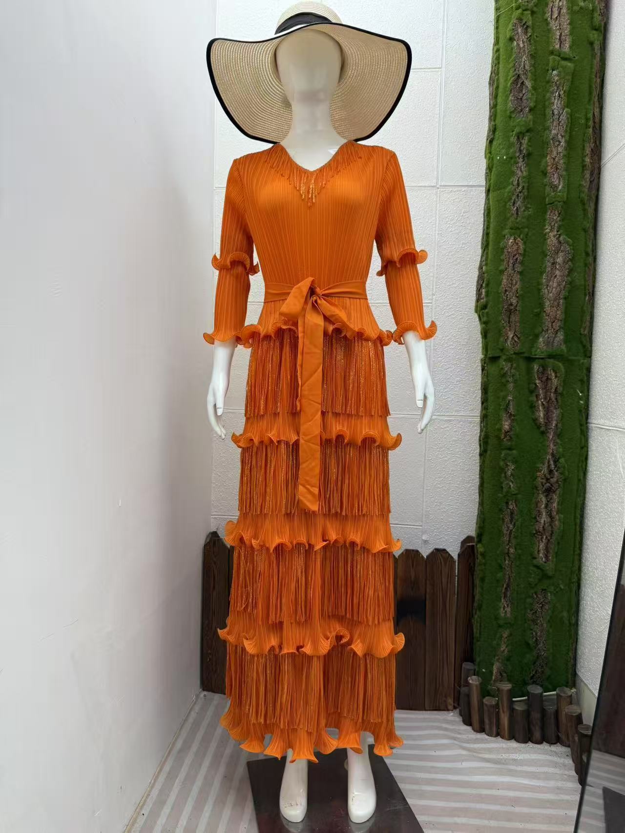 Ruffle Plus Size Fashion African Loose Chic Elegant Long Dress 20