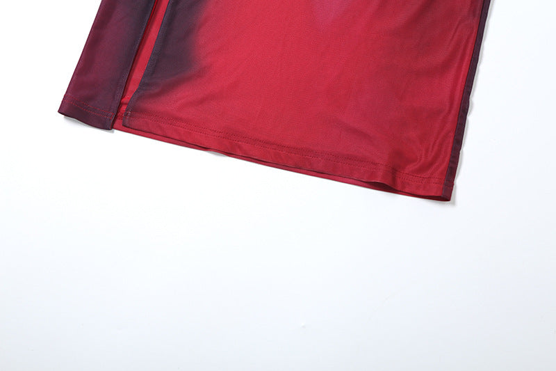 Spring Summer Women's Fashion Sexy Low Back Deep High Waist Fitted Slit Long Dress 15