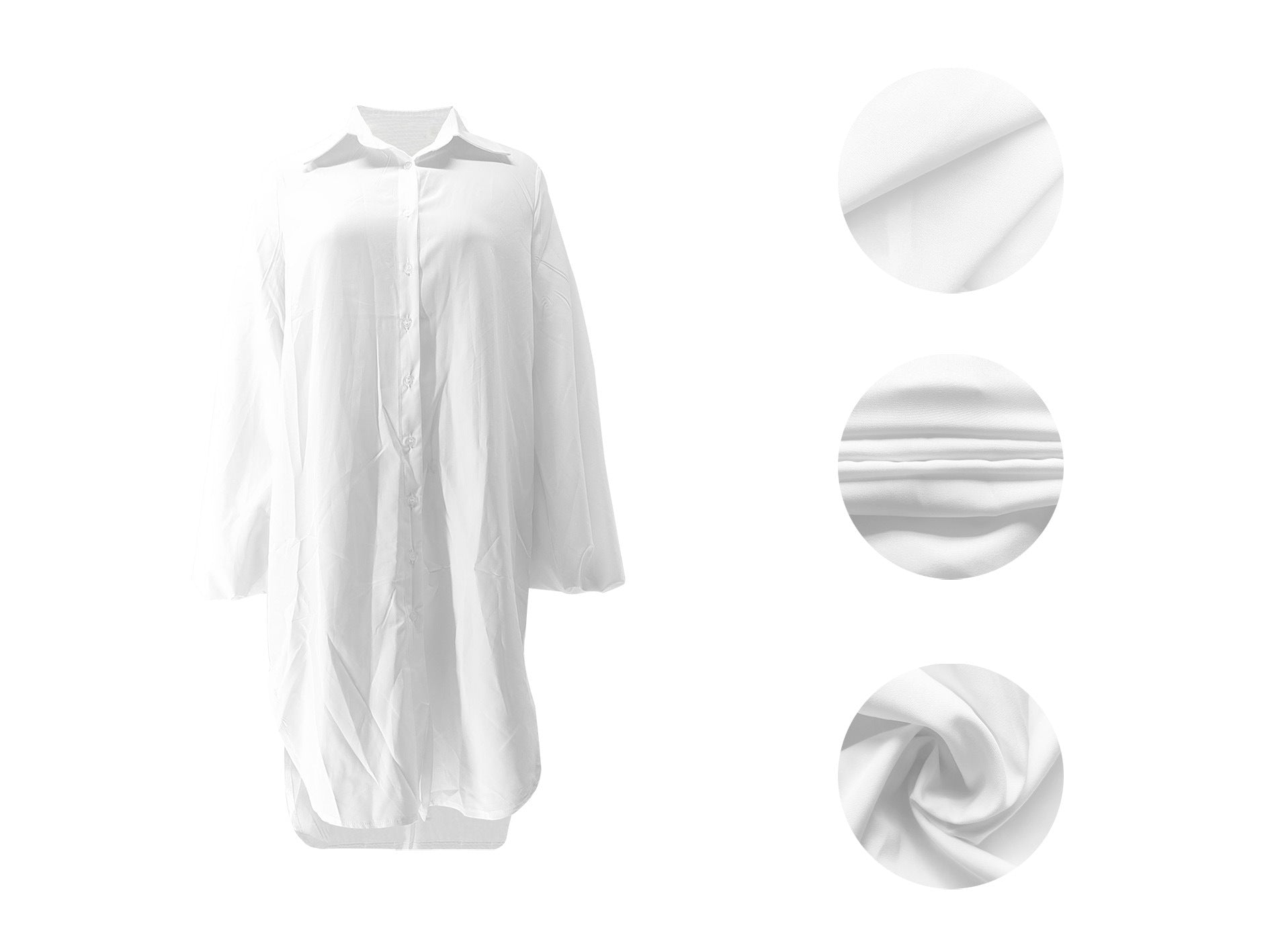 Autumn And Winter Women's Loose Long Sleeve Shirt Dress 13