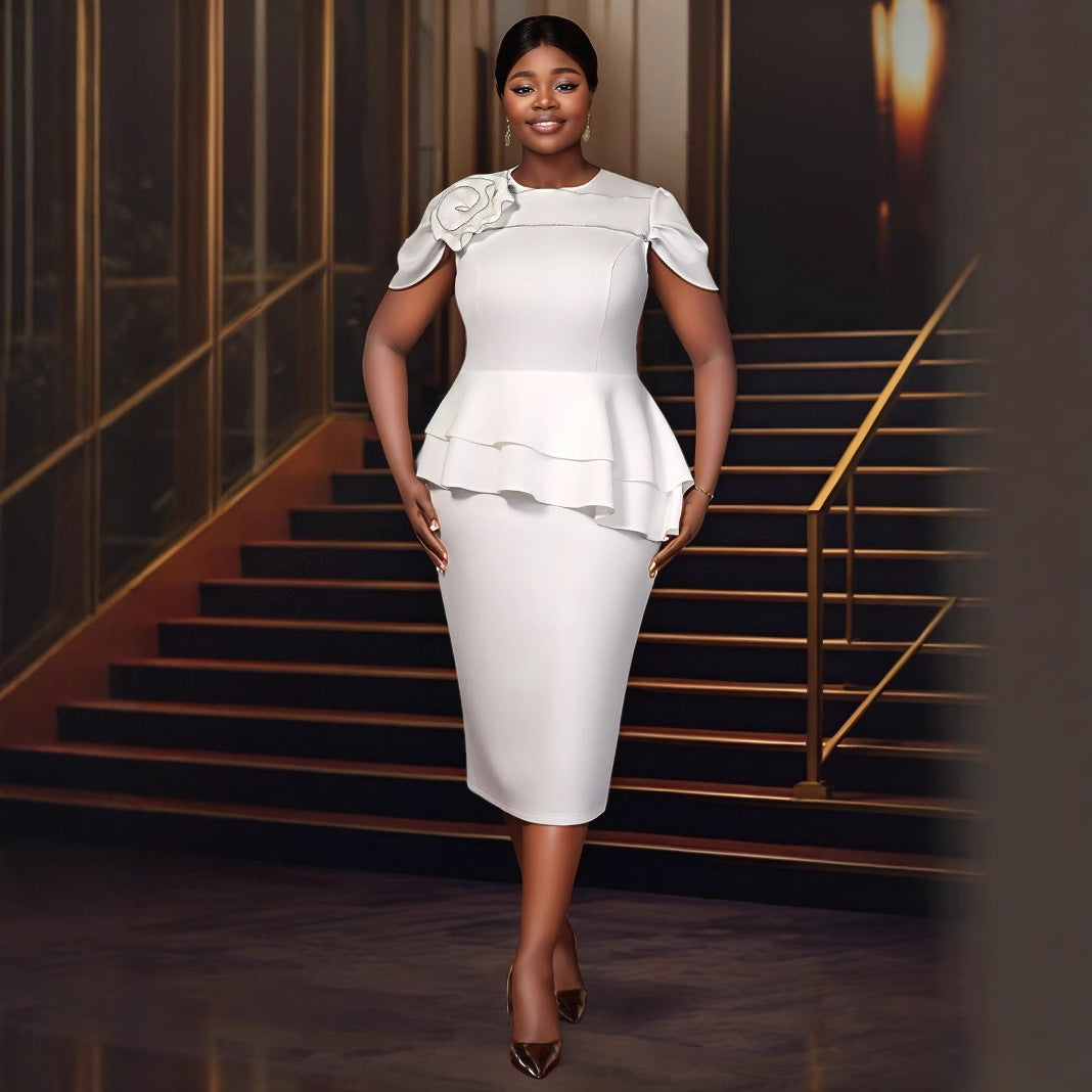 Floral Ruffled Formal Bodycon Party Dress