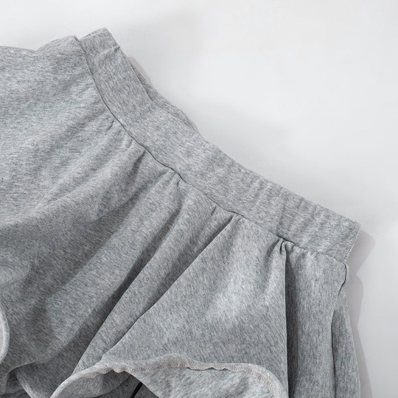 Spring Solid Color Puffy High Waist Mini Skirt 12