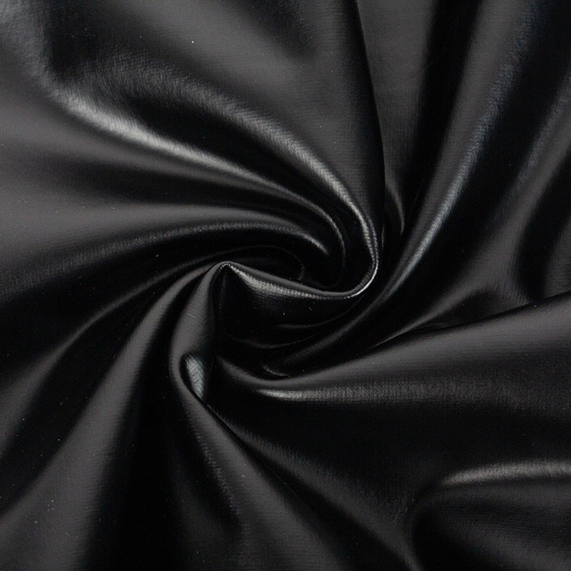 Women Fall Solid Bell Bottom Slit PU-Leather Pant 12