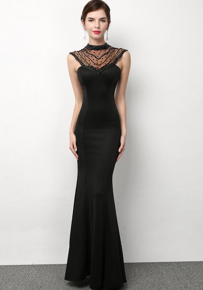 Women Formal Party Mermaid Black Evening Dress