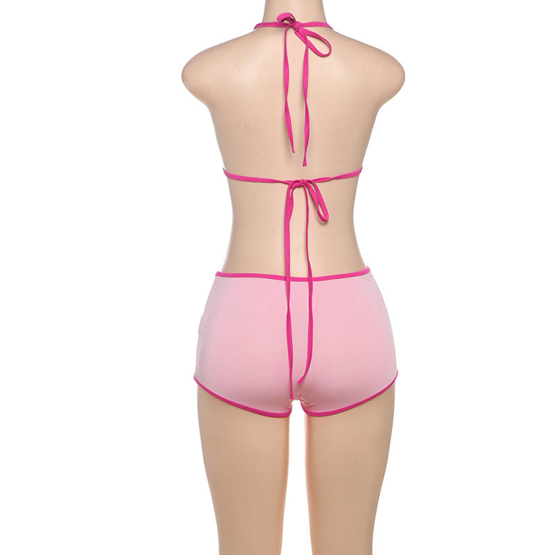 Sexy Summer Halter Neck Lace-Up Bikini Set 9