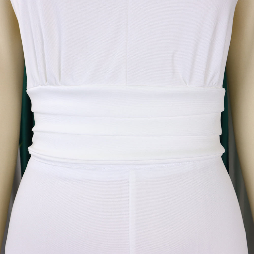 Plus Size African Women V-neck Top and Wide Leg Pants Two-piece Set 19