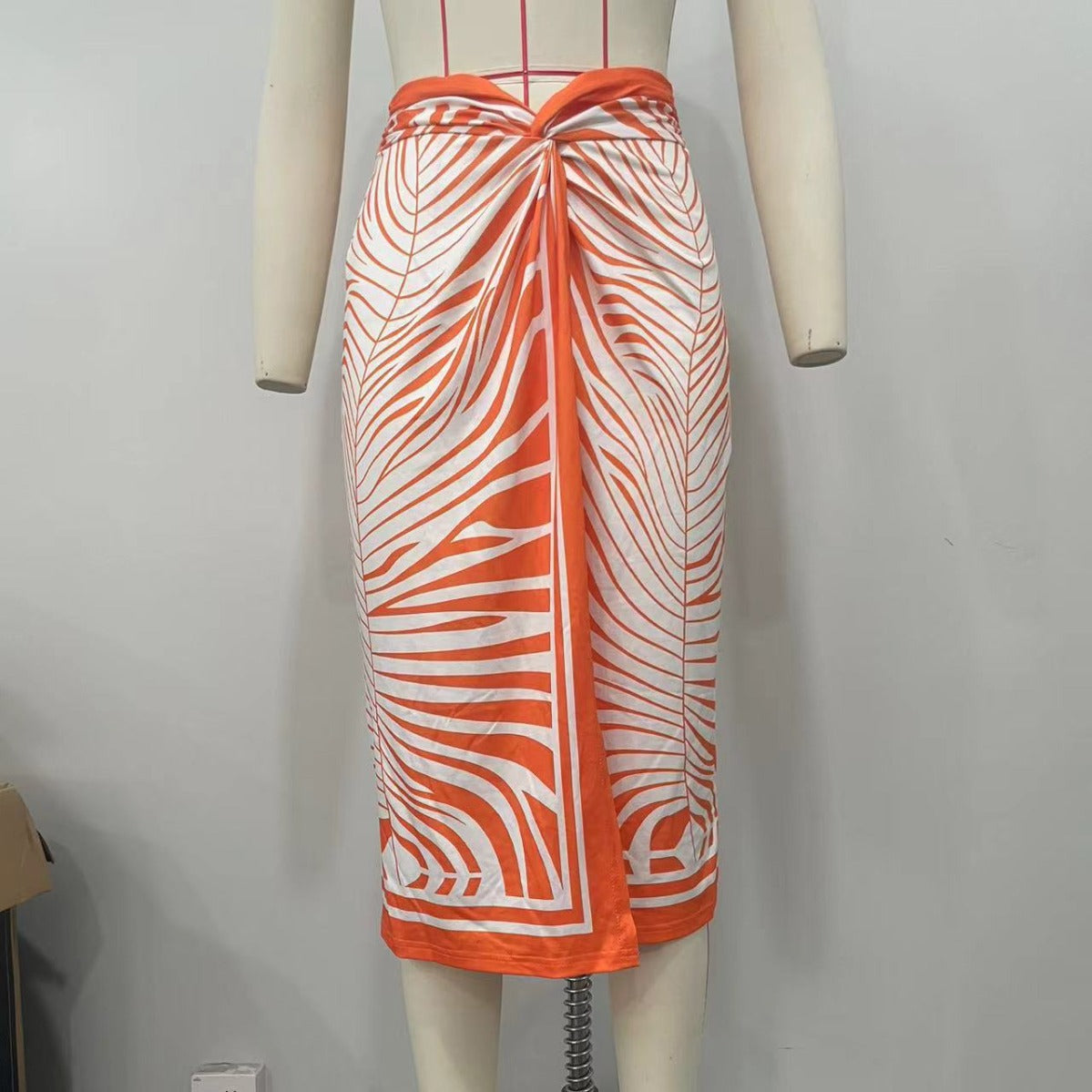 Print Irregular Long Skirt 10