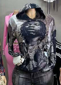 Women Hooded Print Casual Hoodies 3