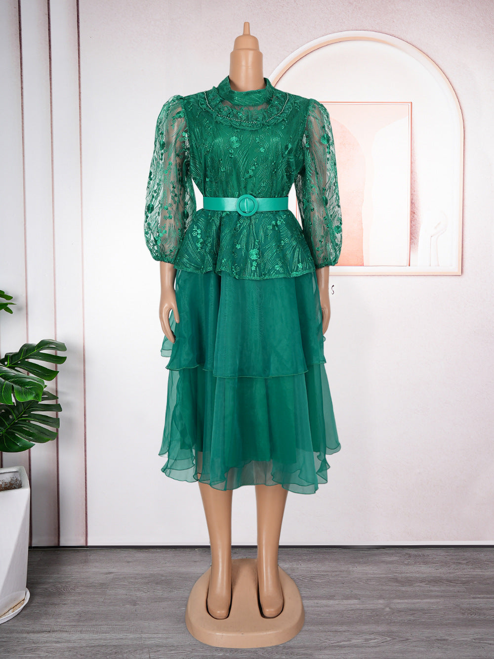 Plus Size Women's African Fashion Mesh Dress 6