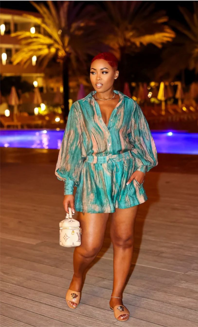 Casual Fashion Print Spring Summer Comfortable Fresh Short Sleeve Two Piece Shorts Sets Women's Clothes