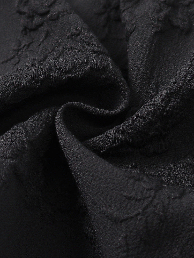 Women's Jacquard Strap Sexy Low Back Ruffle Short Dress 53