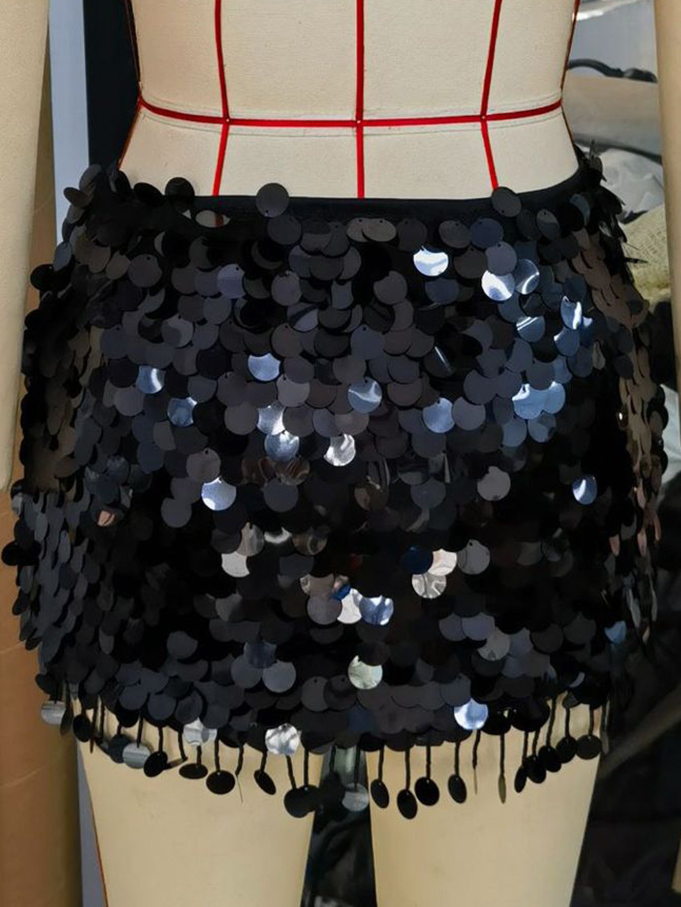 Sexy Black Sequin Short Skirt Summer Women's Wear 8