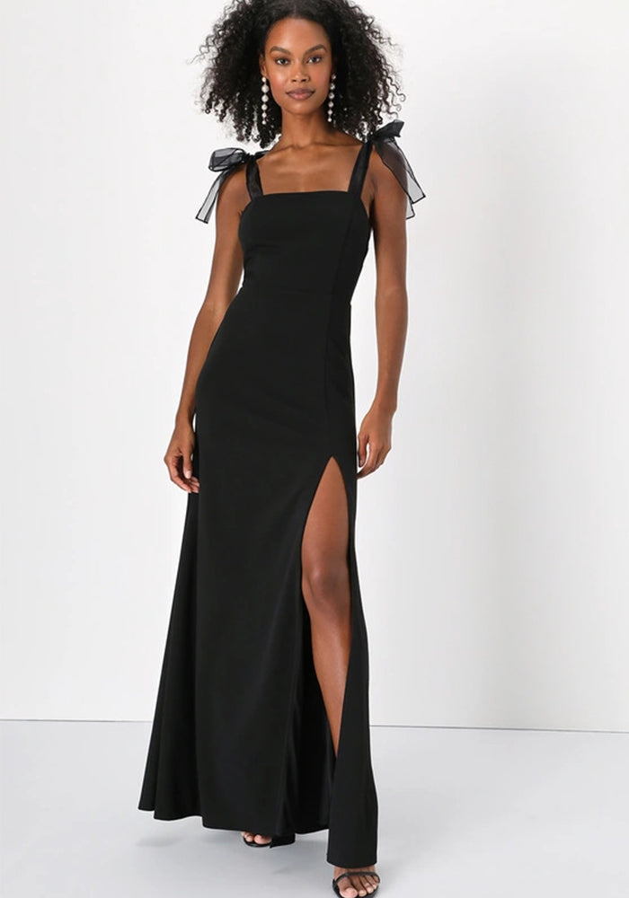 Solid Color Slit Slim Waist Slim Fit Sexy Long Dress Evening Gown