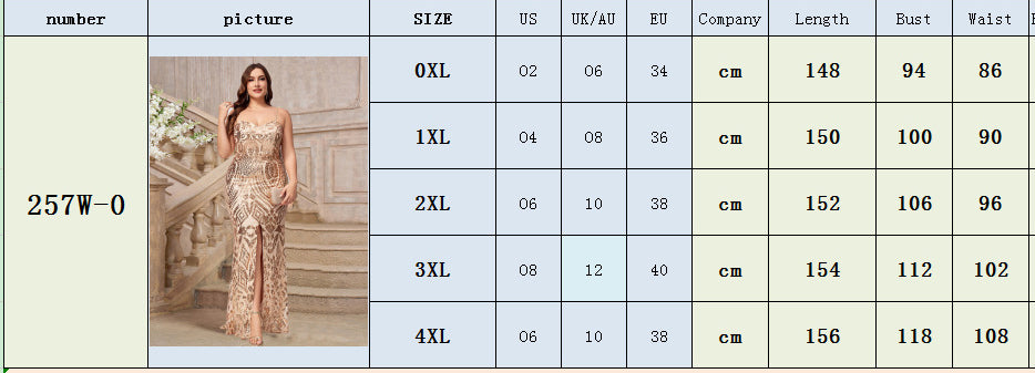 Plus Size Women Strap Sequin Fishtail Party Evening Dress 8