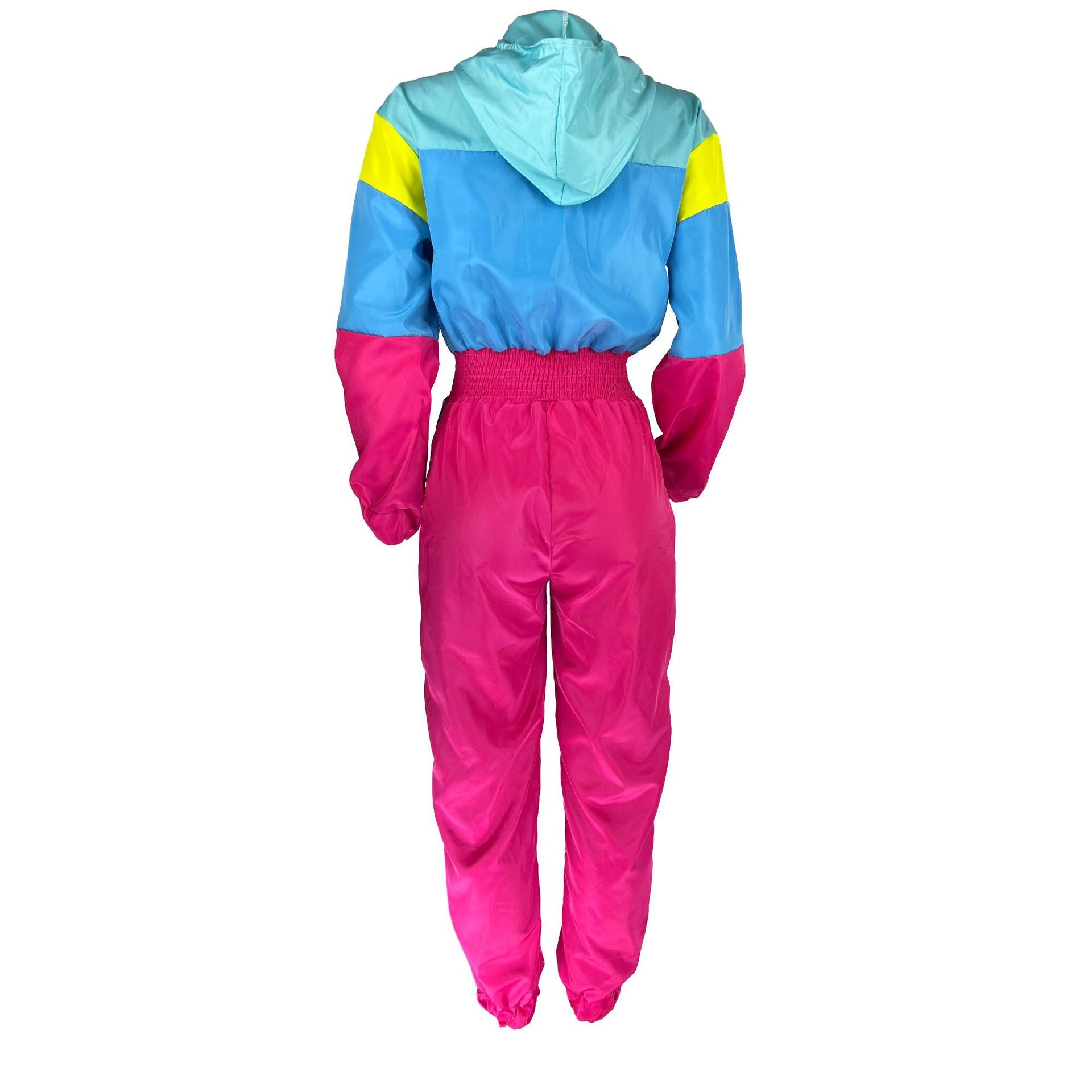 Women patchwork contrast color zipper jumpsuit 12