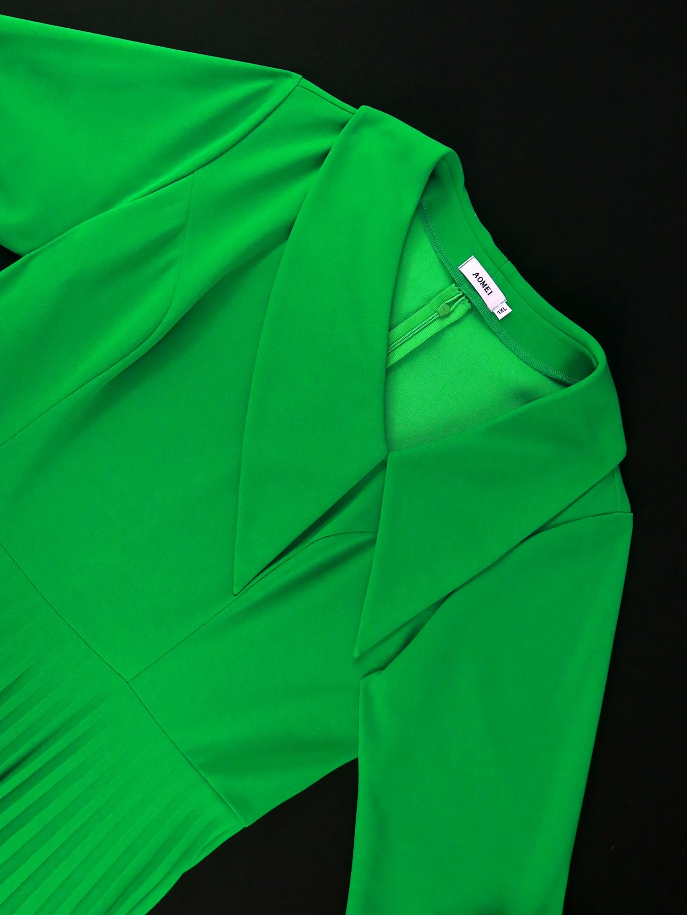 Elegant Asymmetric neck bow tie Loose pleated Formal Party dress 7