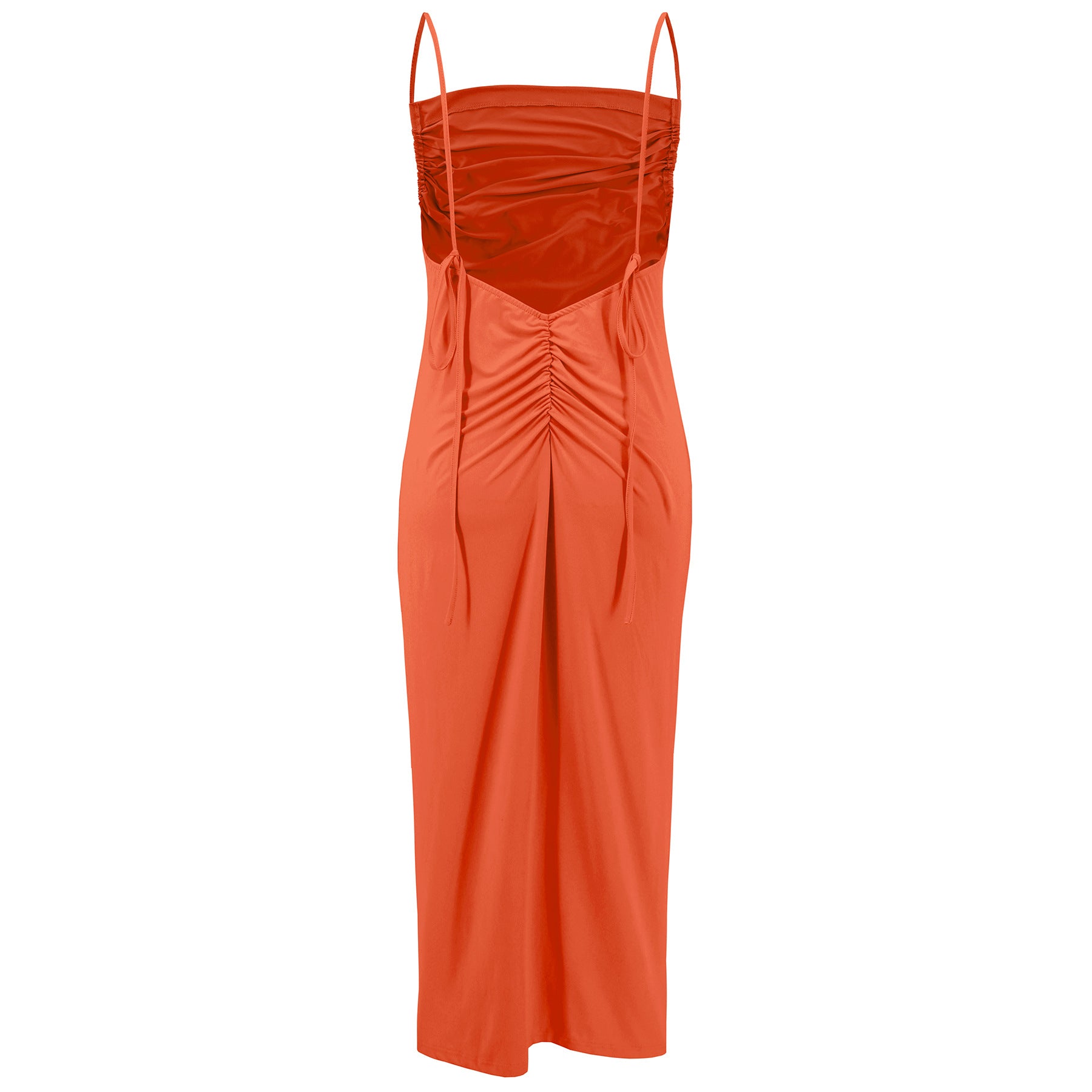 Women Sexy Backless Pleated Strap Dress 17