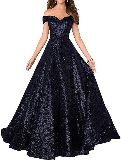 Off Shoulder Prom Evening Gowns Women's Long Sequin Formal Women's Dress（Processing time need 3-6 days） 6