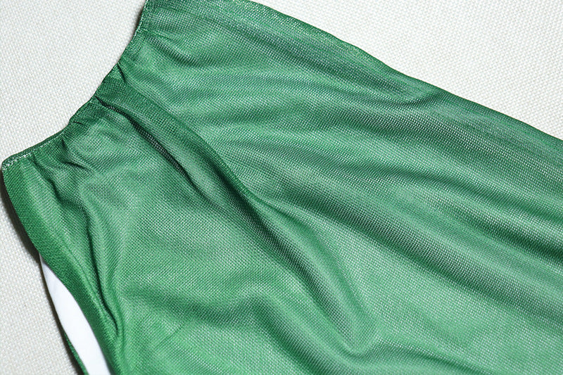 Fashionable Print Sexy Slash Shoulder Sleeveless Gradient Color Trendy Long Dress 17