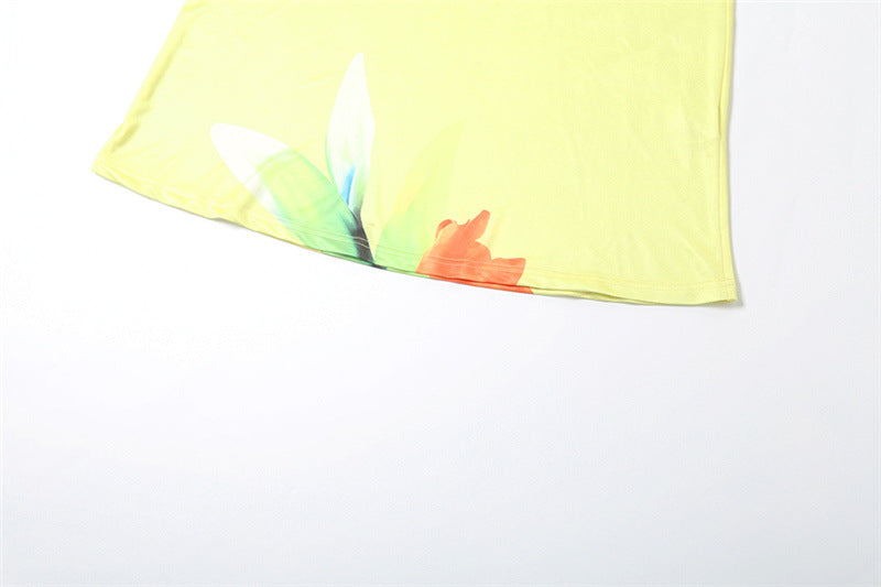 Women's Summer Fashion Print Sleeveless Low-Back Long Dress 15