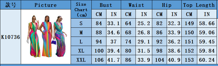 Fashion Women's Sleeveless Printed Sexy Deep V Slim Dress 13