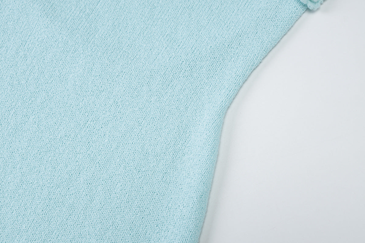 Women Summer Style Flower V-Neck Knitting Strap Dress 11