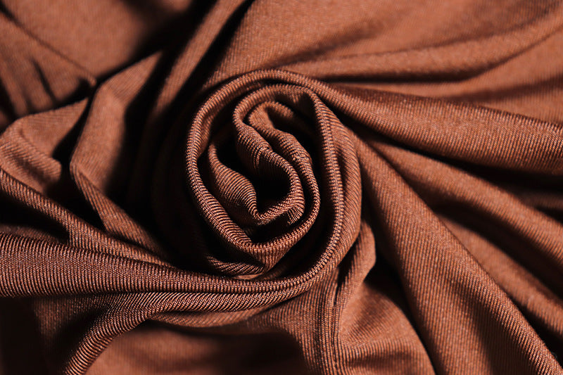 Women's Solid Color Round Neck Long-Sleeved Streamer Tie Chic Long Dress 21