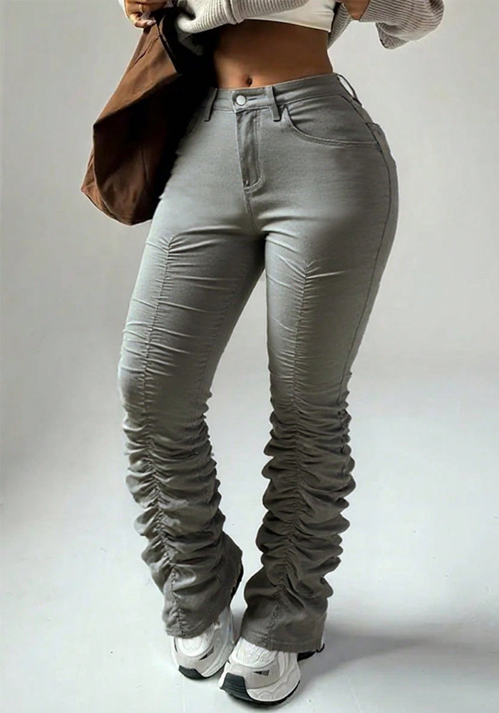 Women American Stretch Gathered Stacked Pants